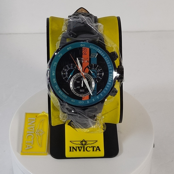 Invicta NWT 48mm S1 Rally Black and Teal Driving Watch - Picture 4 of 13